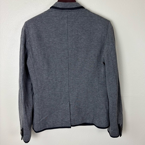 J. Crew Factory Tipped Knit Stretch Two Button Gray Blazer Jacket Womens Size 8 - Picture 6 of 7